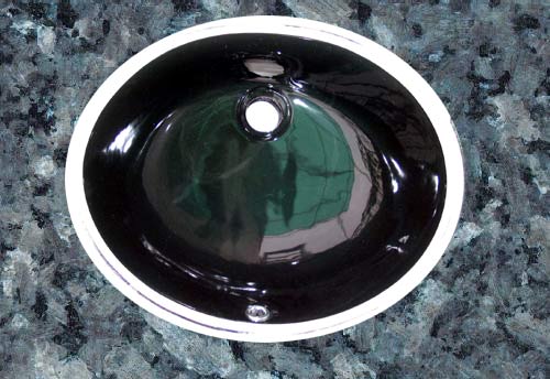 4637B-18"X14 5/8X7 1/2" Oval Undermount lavatories Black Ceramic sinks