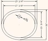 4941W-19 1/4" X 16" X 7 1/2" Oval Undermount lavatories Ceramic sinks