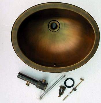 Copper sinks kitchen bathroom bar round oval square kitchen sinks basin accessories drain's supplier and manufacturer