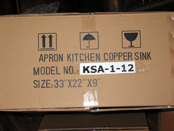 Copper sinks packing