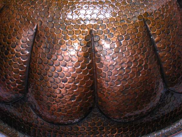 Mexican Style Hand Hammered And Handcraft Oval Shell Bathroom Copper Sink