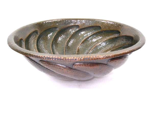 Mexican Style Hand Hammered And Handcraft Oval Twister Bathroom Copper Sink