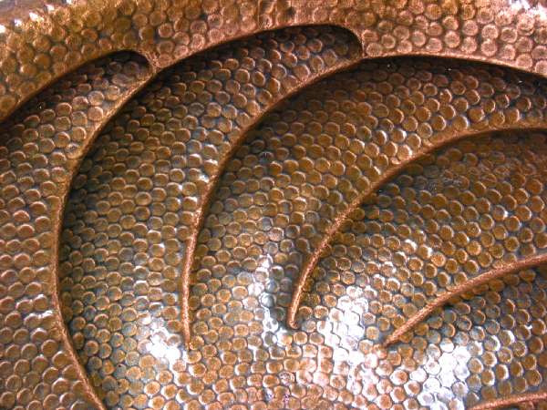 Mexican Style Hand Hammered And Handcraft Oval Twister Bathroom Copper Sink