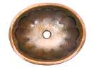 Hammered Oval Shell Bathroom Copper Sink
