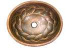 Hammered Oval Braided Bathroom Copper Sink