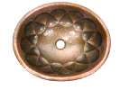 Hammered Oval Drops Bathroom Copper Sink