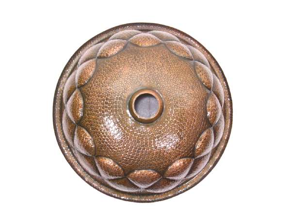 Hammered Round Drops Bathroom Copper Sink