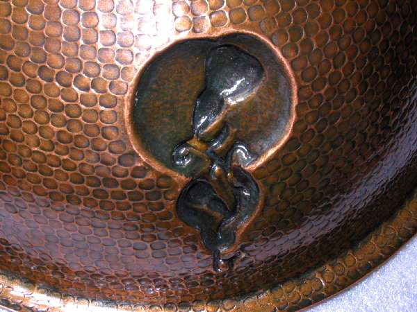 Hammered Round Calabash Bathroom Copper Sink