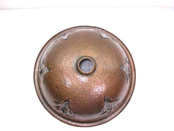 Mexican Style Hand Hammered and handcraft Round Yulan Magnolia Bathroom Copper Sink