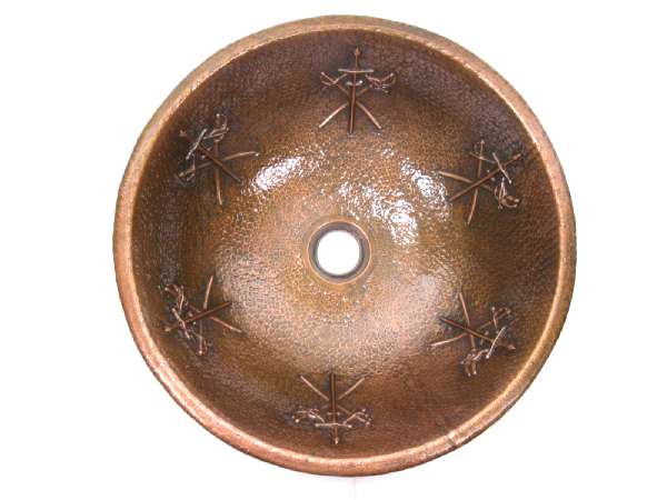 Mexican Style Hand Hammered and handcraft Round Zuro Bathroom Copper Sink