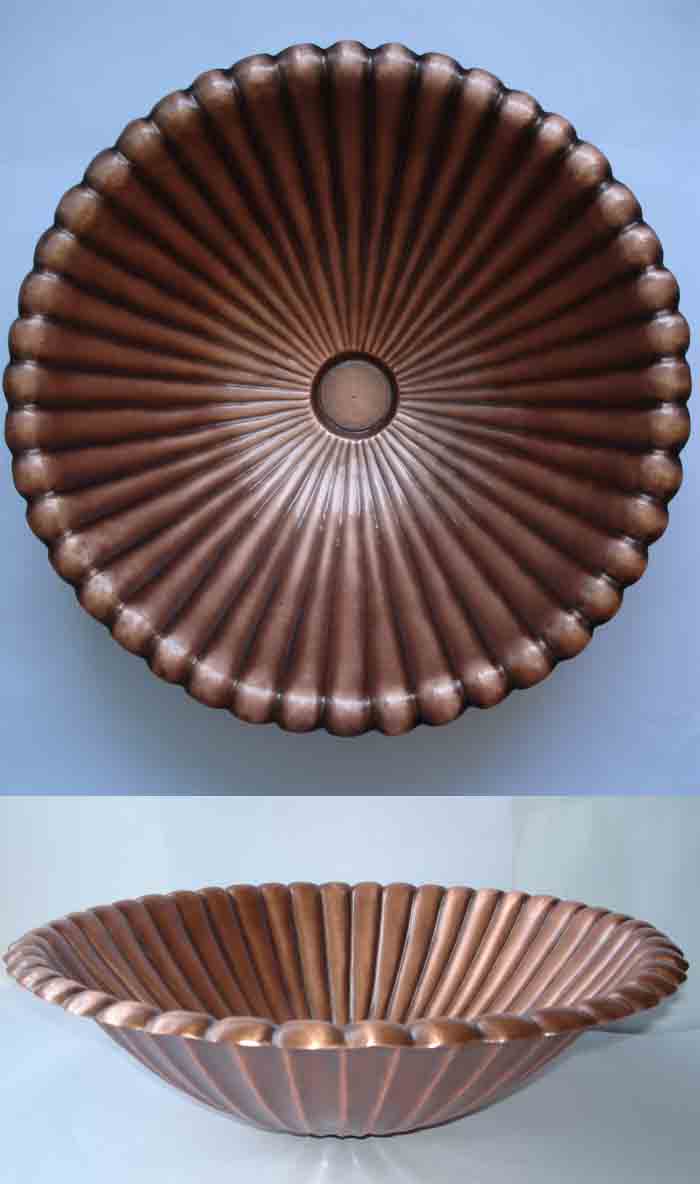 Hammered Round Drops Bathroom Copper Sink