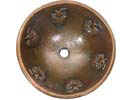 Hammered Round Flowers Bathroom Copper Sink