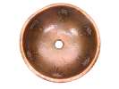Hammered Round Plams Bathroom Copper Sink