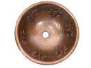 Hammered Round Yulan Magnolia Bathroom Copper Sink