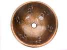 Hammered Round Evergreen Bathroom Copper Sink