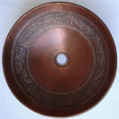 Round Bathroom Copper Sink