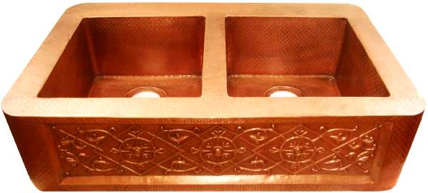 Apron Hammered Kitchen Copper Sink