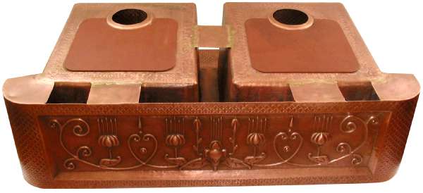 Apron Hammered Kitchen Copper Sink