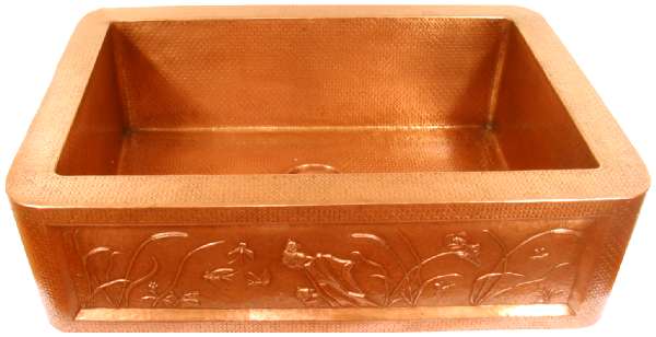 Apron Hammered Kitchen Copper Sink