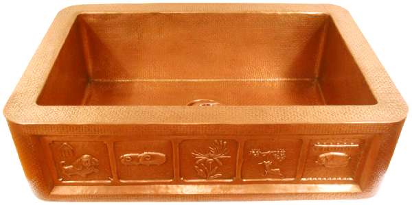 Apron Hammered Kitchen Copper Sink