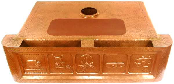 Apron Hammered Kitchen Copper Sink