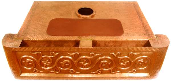 Apron Hammered Kitchen Copper Sink