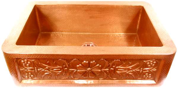 Apron Hammered Kitchen Copper Sink