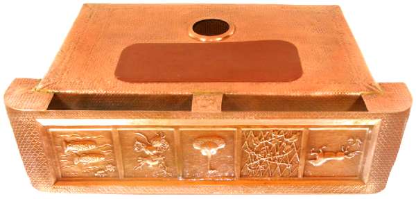 Apron Hammered Kitchen Copper Sink