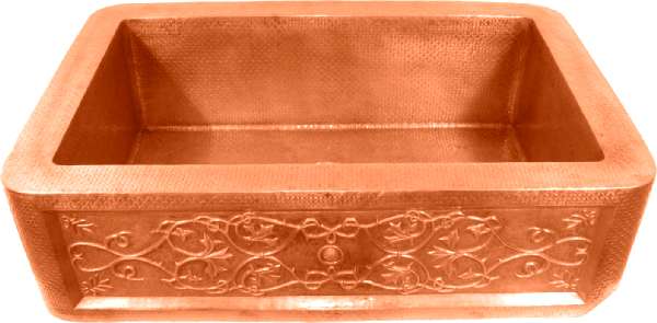 Apron Hammered Kitchen Copper Sink