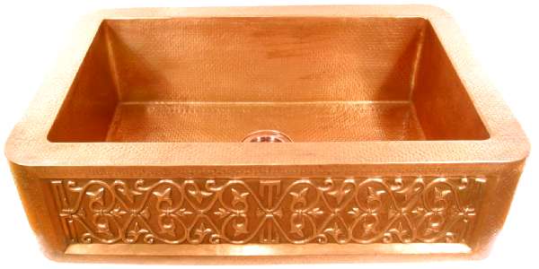 Apron Hammered Kitchen Copper Sink