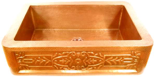 Apron Hammered Kitchen Copper Sink