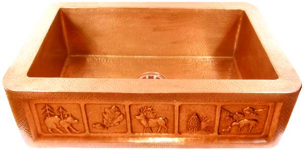 Apron Hammered Kitchen Copper Sink