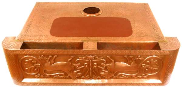 Apron Hammered Kitchen Copper Sink