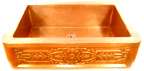 Apron Hammered Kitchen Copper Sink