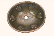 Mexican Style Hand Hammered And Handcraft Oval Bathroom Copper Sinks