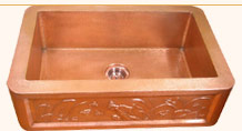 Apron Hammered Kitchen Copper Sinks